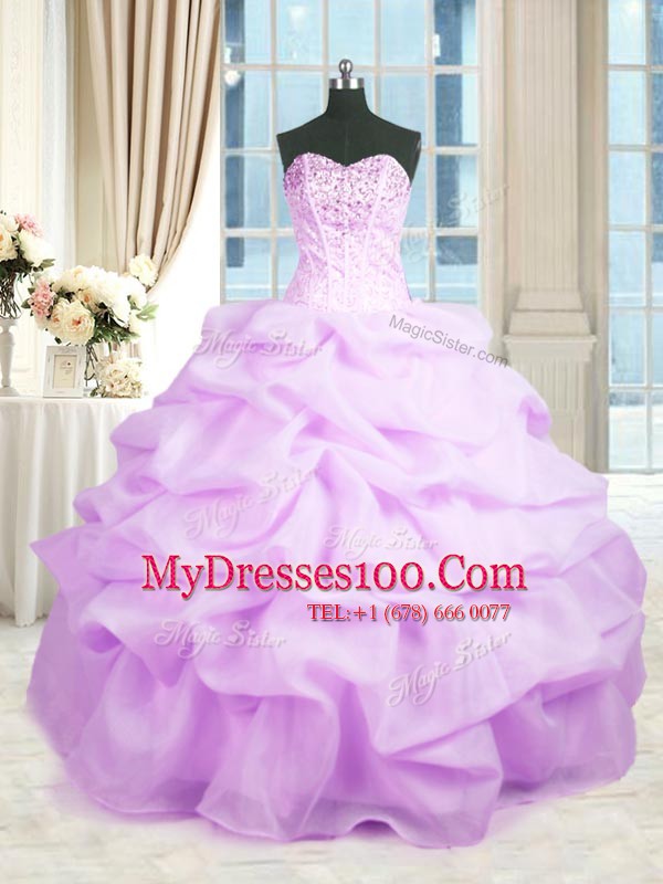 Sleeveless Beading and Ruffles Lace Up Quinceanera Gown