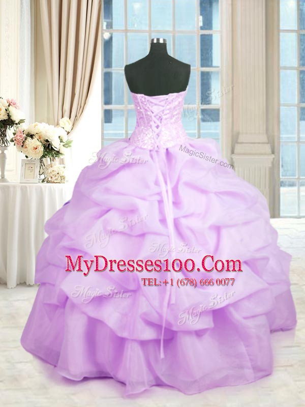 Sleeveless Beading and Ruffles Lace Up Quinceanera Gown