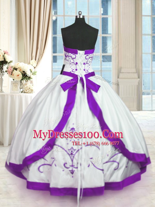 Excellent Floor Length Ball Gowns Sleeveless White Quinceanera Dress Lace Up
