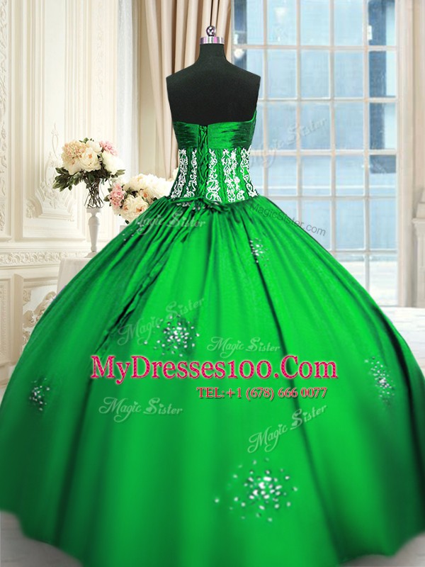 Ball Gowns Beading and Appliques and Ruching Vestidos de Quinceanera Lace Up Taffeta Sleeveless Floor Length