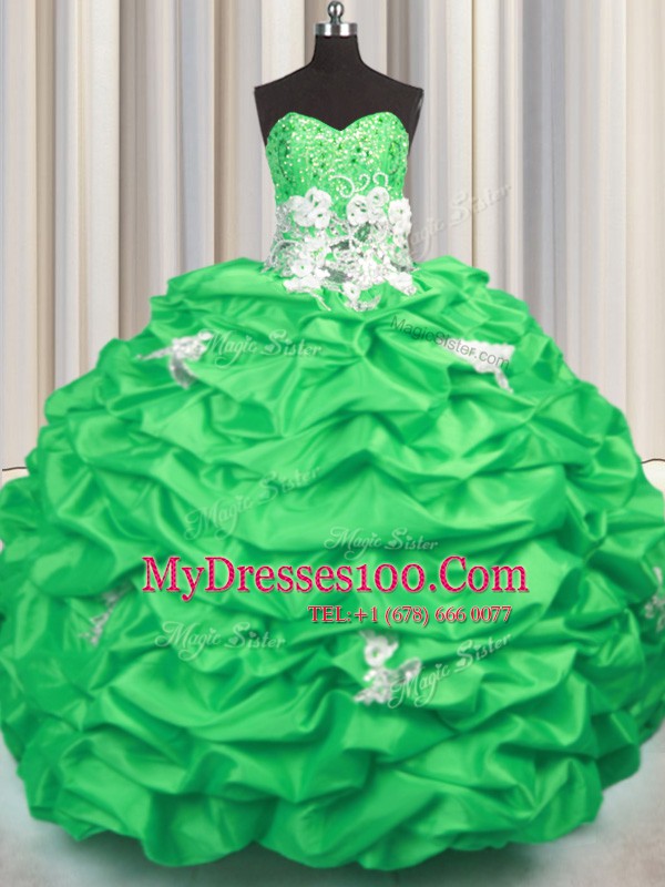 Pretty Sleeveless Brush Train Appliques and Sequins and Pick Ups With Train Sweet 16 Dresses