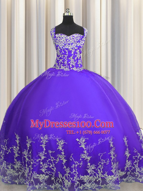 Dynamic Sleeveless Beading and Appliques Lace Up Quinceanera Gowns