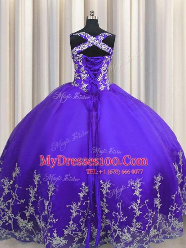 Dynamic Sleeveless Beading and Appliques Lace Up Quinceanera Gowns