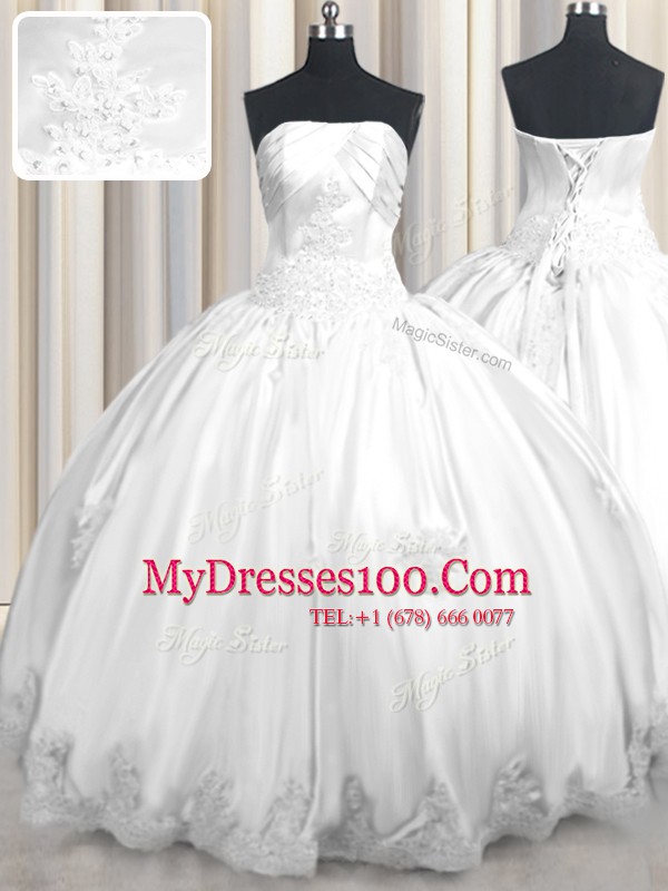 Admirable Sleeveless Lace Up Floor Length Beading and Appliques Quince Ball Gowns