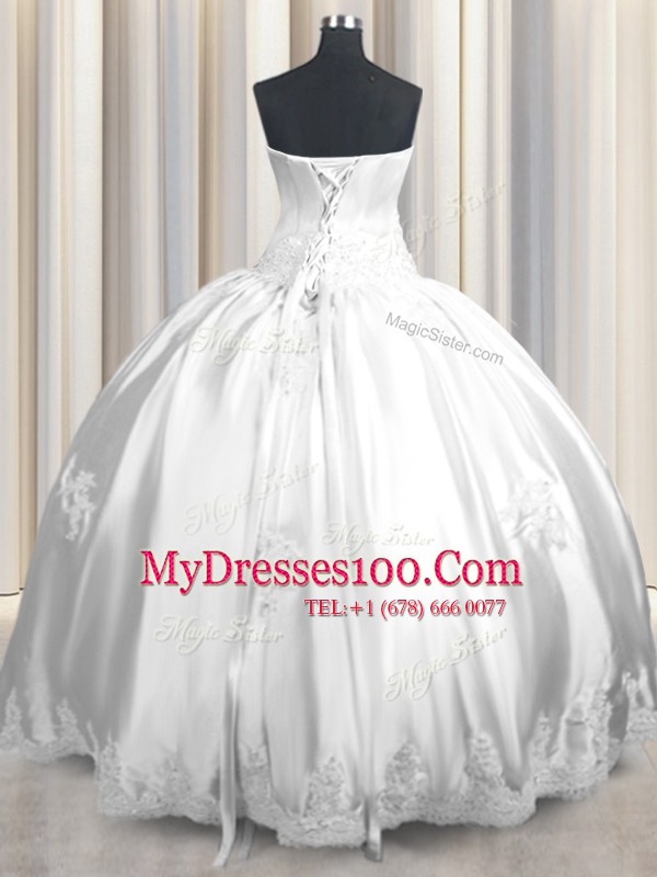 Admirable Sleeveless Lace Up Floor Length Beading and Appliques Quince Ball Gowns