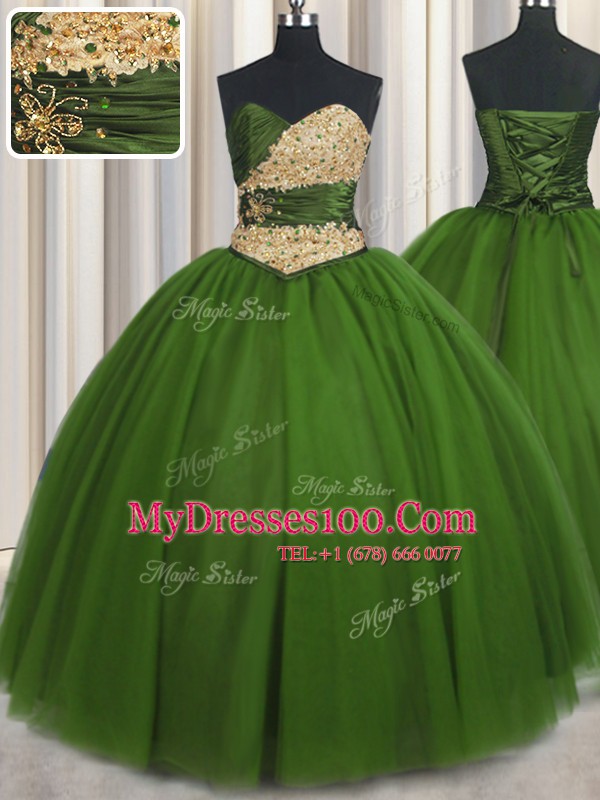 Sweetheart Sleeveless Tulle Quinceanera Dresses Beading and Ruching and Belt Lace Up