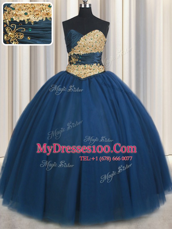 Custom Fit Teal Sleeveless Floor Length Beading and Ruching and Belt Lace Up Quinceanera Dresses