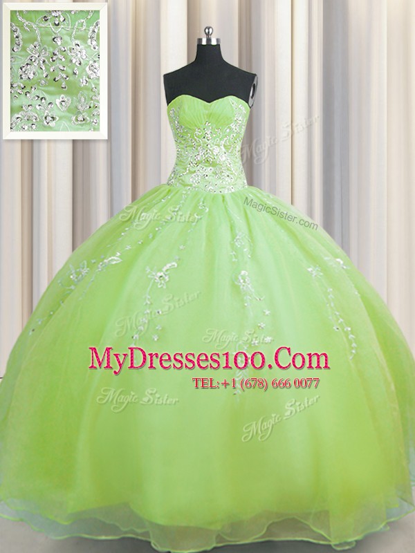 Fitting Zipper Up Floor Length Ball Gowns Sleeveless Olive Green Sweet 16 Quinceanera Dress Zipper