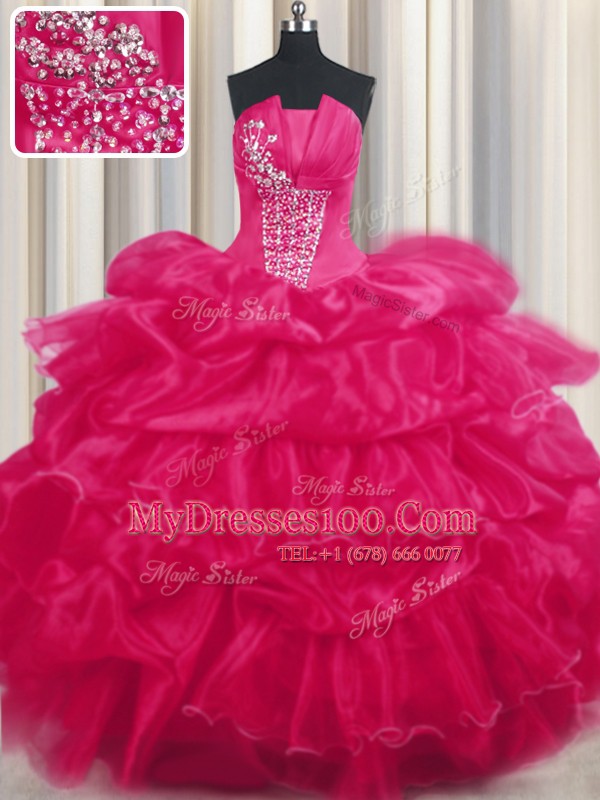 Adorable Sleeveless Lace Up Floor Length Beading and Ruffled Layers and Pick Ups 15 Quinceanera Dress