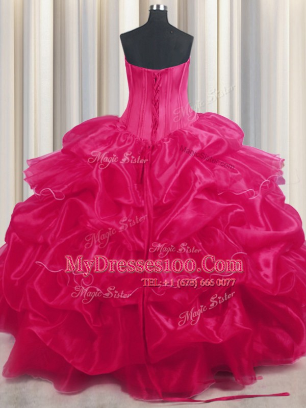 Adorable Sleeveless Lace Up Floor Length Beading and Ruffled Layers and Pick Ups 15 Quinceanera Dress