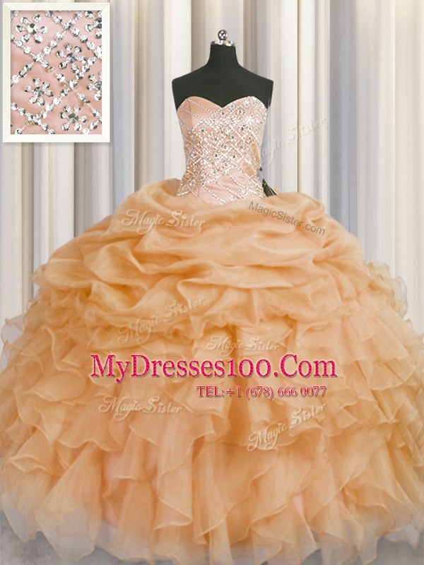Charming Sweetheart Sleeveless Organza Sweet 16 Quinceanera Dress Beading and Ruffles Lace Up