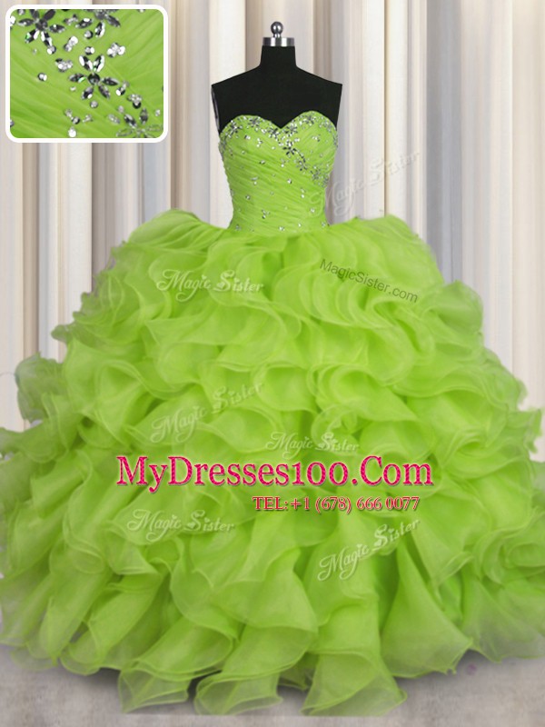 Pretty Sleeveless Beading Lace Up Quinceanera Dresses