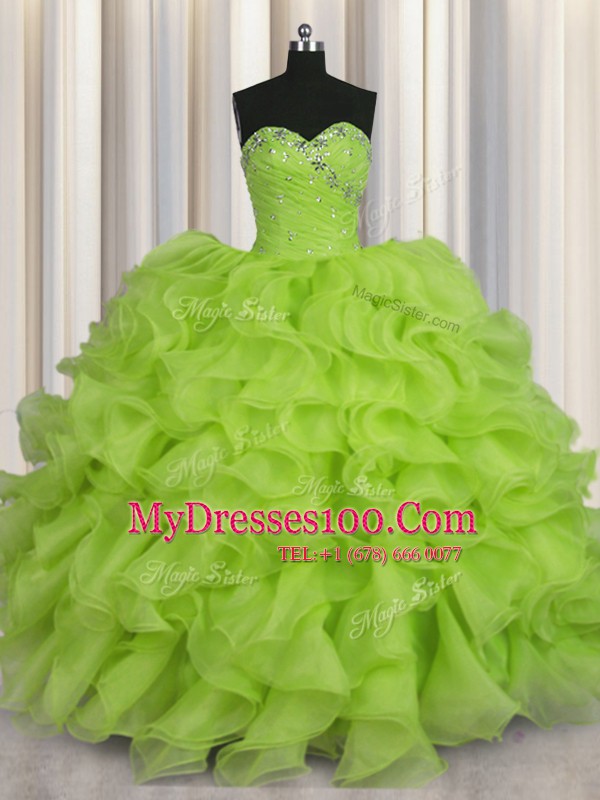 Pretty Sleeveless Beading Lace Up Quinceanera Dresses