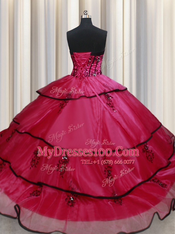 Edgy Sleeveless Lace Up Floor Length Beading and Appliques and Ruffled Layers Quinceanera Gowns