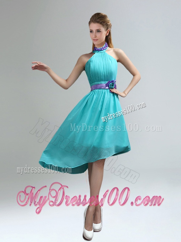 2016 Elegant Appliques Red Quinceanera Dress and Turquoise Short Dama Dresses and Halter Top Ball Gown Little Girl Dress
