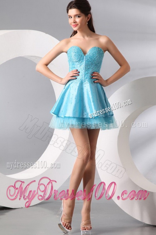 2016 Ruffled Red Quinceanera Gown and Light Blue Sweetheart Beading Evening Dresses and Halter Top Beaded Flower Girl Dress