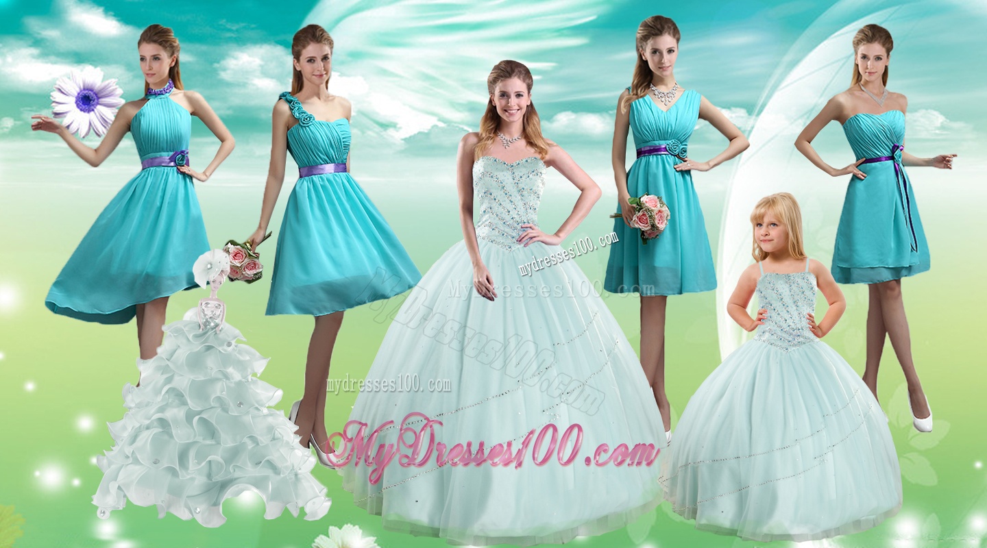 Apple Green Sweetheart Beading Quinceanera Dress and Pretty Ruching Knee Length Evening Dresses and Spaghetti Straps Beading Little Girl Dress