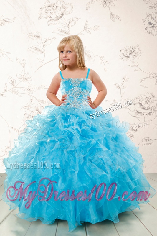 Baby Blue Ball Gown Ruffles Quinceanera Dress and Lilac Short Dama Dresses and Applique and Ruffles Little Girl Dress