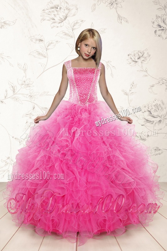 Beading and Ruffles Ball Gown Quinceanera Dress and Long Dama Dresses and Beading and Ruffles Little Girl Dress