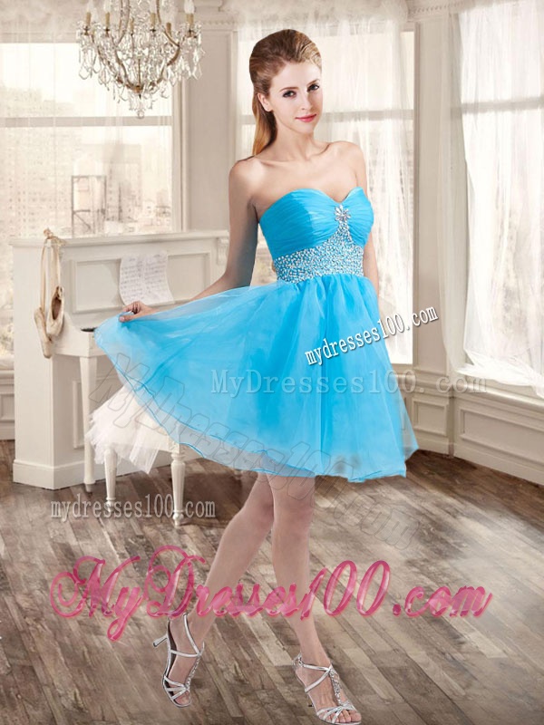 Customized Taffeta Bubles and Beaded Sweet 16 Dress and Short Baby Blue Dama Dresses