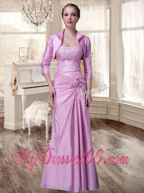 Luxurious Applique Zebra Rose Pink Quinceanera Dress and Strapless White Dama Dresses and Pick Ups Mini Quinceanera Dress and Applique Mother of The Bride Dress