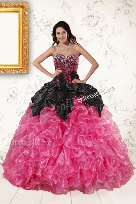 Multi Color Sweetheart Ruffles and Beading Dress for a Quinceanera and Sweetheart Bowknot Short Evening Dresses and Straps Multi Color Little Girl Pageant Dresses