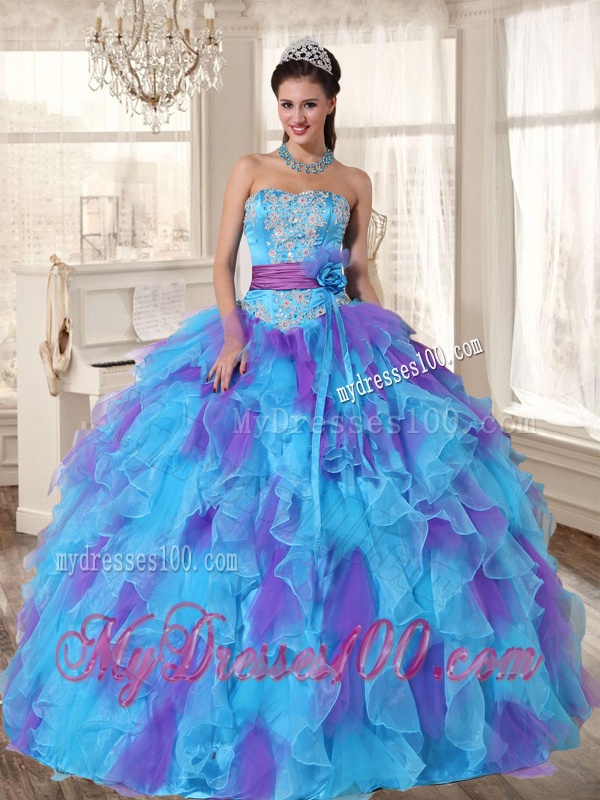 Perfect Applique and Ruffled Quinceanera Dress and High Low Beaded Dama Dresses