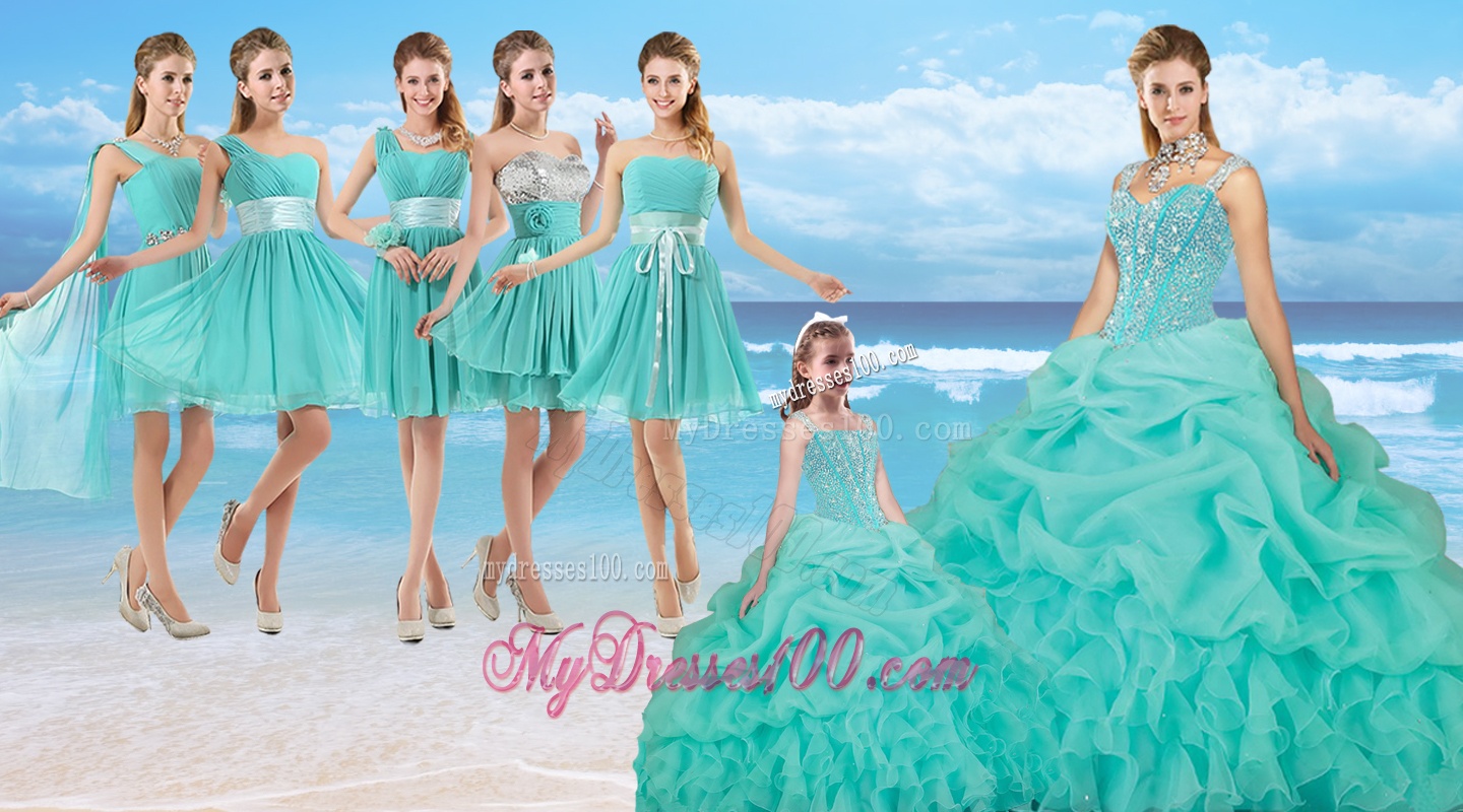 Perfect Beaded Quinceanera Dresses and Cheap Short Dama Dresses and New Turquoise Little Girl Dresses