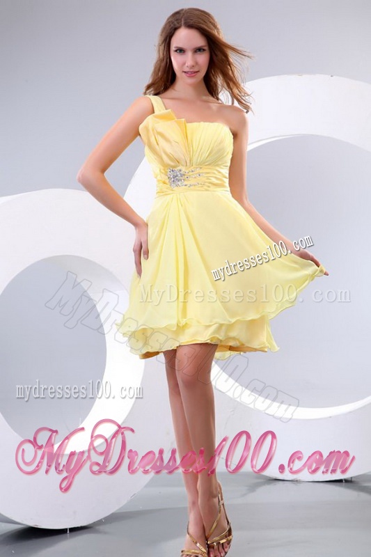 Perfect Beading and Ruffles Quinceanera Dress and Beading Yellow One Shoulder Dama Dresses and Multi Color Ball Gown Pageant Dresses for Little Girl
