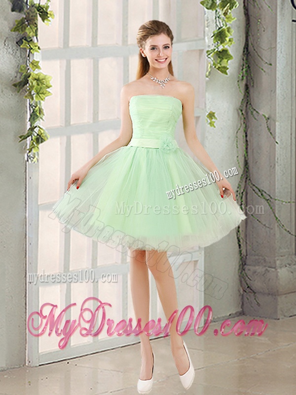 Ruffled Layers Sweetheart Quinceanera Dress and Ruching Apple Green Dama Dresses and Rose Pink Little Girl Dress