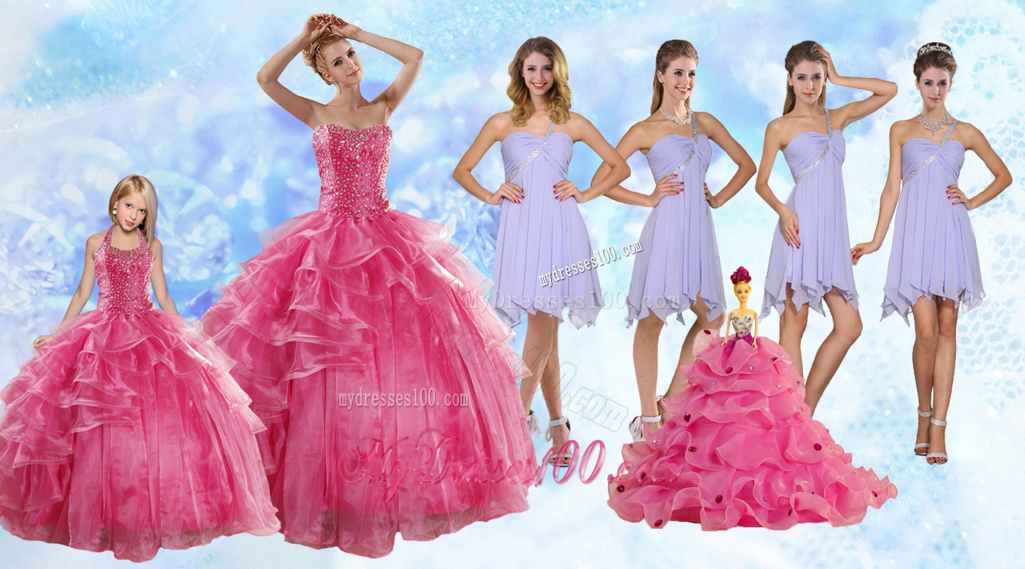 Strapless Beading Coral Red Sweet 16 Dress and Beading Short Lavender Evening Dresses and Halter Top Beading Little Girl Dress