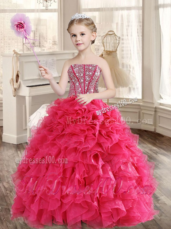 Visible Boning Coral Red Quinceanera Dress and Short Sequined Dama Dresses and Beaded and Ruffled Mini Quinceanera Dress