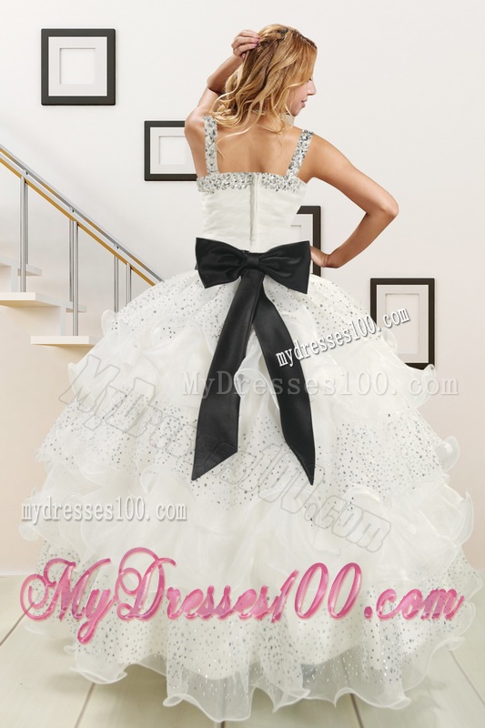 White Strapless Beading Quinceanera Dress and Baby Pink Short Beading Evening Dresses and Affordable Little Girl Pageant Dress with Beading and Ruffles