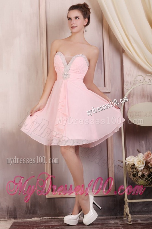 Yellow Sweetheart Beading Quinceanera Dress and Light Pink Short Evening Dresses and Ruffles and Beading Little Girl Dress