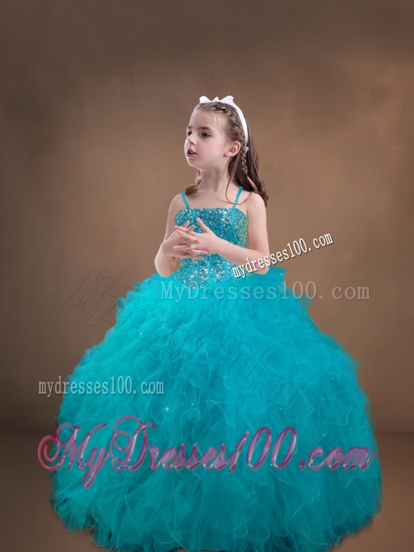 Luxurious Beaded and Ruffled Quinceanera Dress and Sweet Spaghetti Straps Teal Mini Quinceanera Dress and Discount Sequined Short Dama Dresses