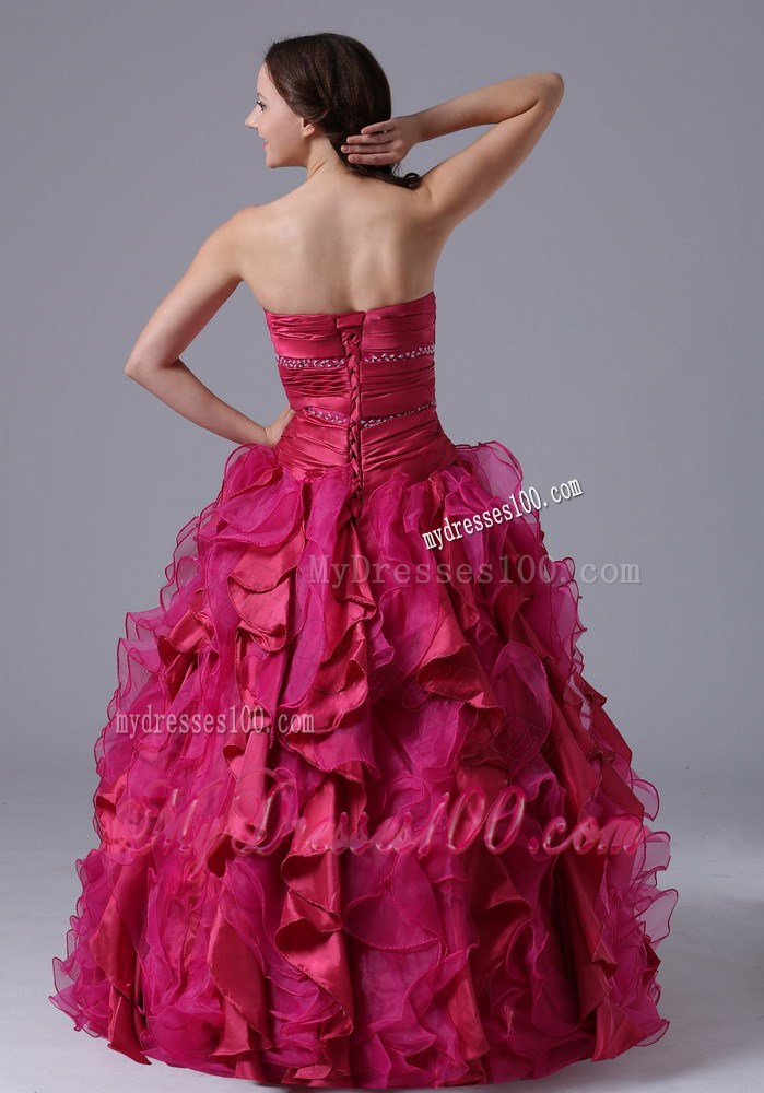 Ruche Beading and Ruffles Decorated Dress for Quince with Short Sleeves Jacket