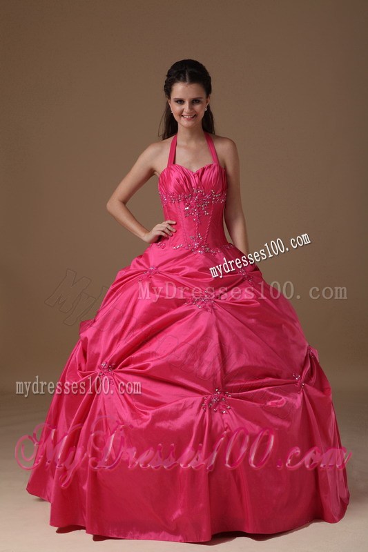 Halter Top Sweet sixteen dresses Decorated with Jewelry and Appliques