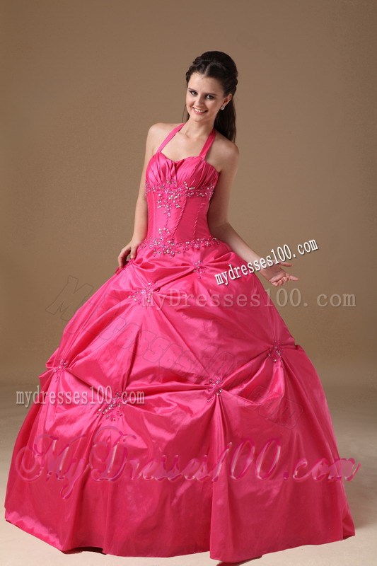 Halter Top Sweet sixteen dresses Decorated with Jewelry and Appliques