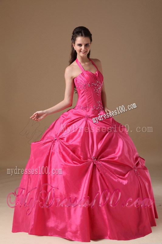 Halter Top Sweet sixteen dresses Decorated with Jewelry and Appliques