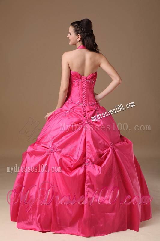 Halter Top Sweet sixteen dresses Decorated with Jewelry and Appliques