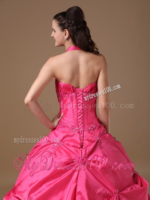 Halter Top Sweet sixteen dresses Decorated with Jewelry and Appliques