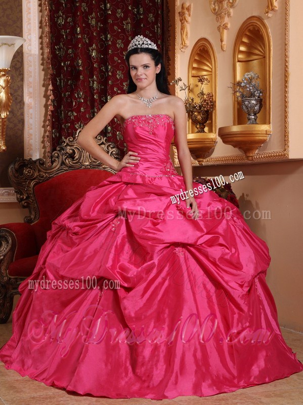 Strapless Ball Gown Quinceanera Dress with Ruching and Pick-ups On Sale
