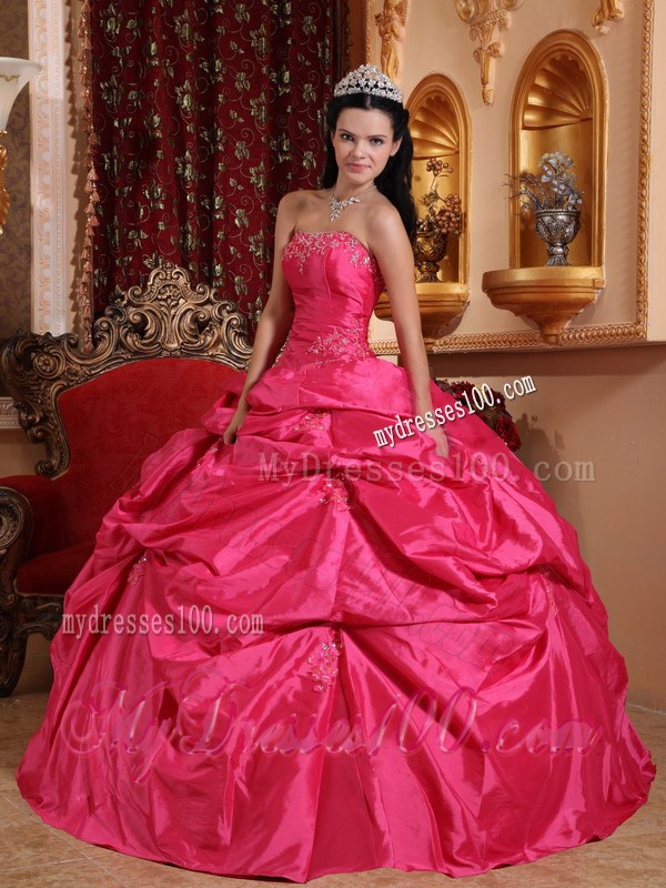 Strapless Ball Gown Quinceanera Dress with Ruching and Pick-ups On Sale