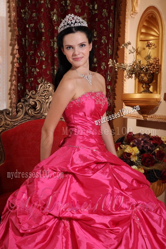 Strapless Ball Gown Quinceanera Dress with Ruching and Pick-ups On Sale