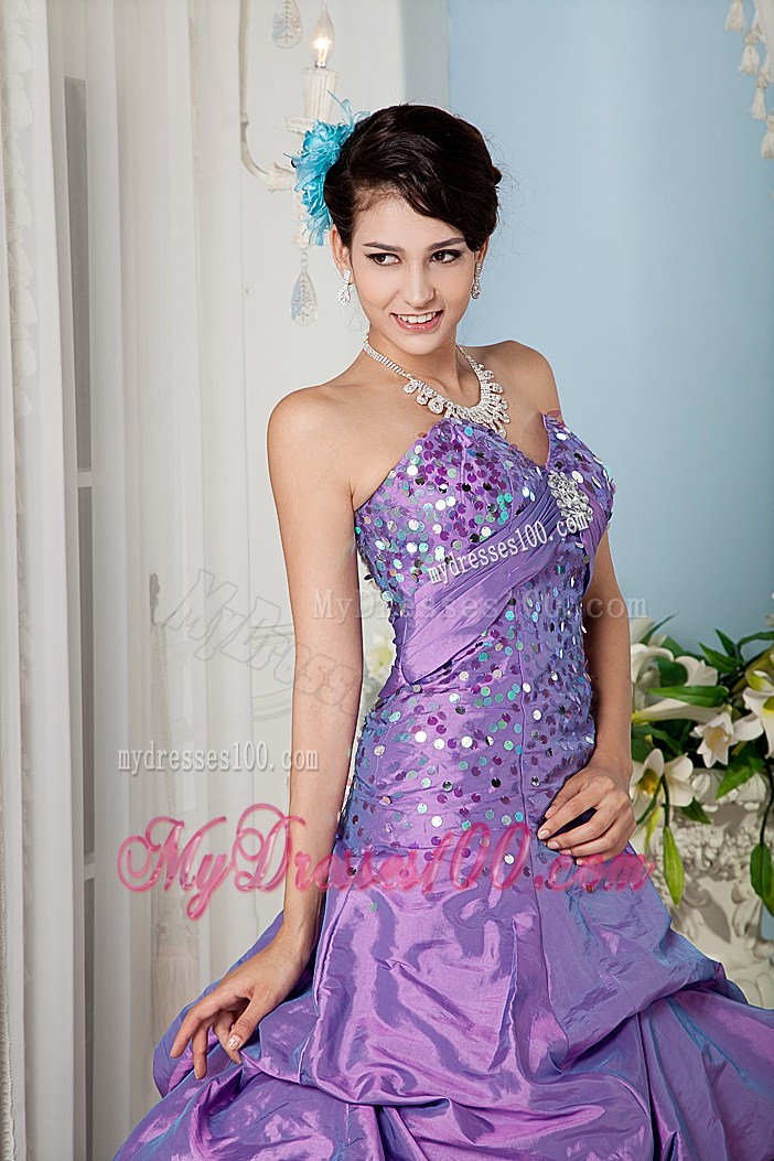 A-line Sweetheart Pick-ups Quinceanera Party Dress Shining with Colorful Sequins