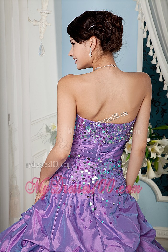 A-line Sweetheart Pick-ups Quinceanera Party Dress Shining with Colorful Sequins