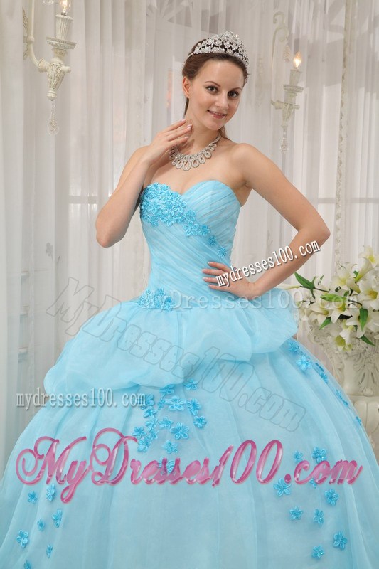 Ruching Sweetheart Sweet 16 Dresses with Bubbles and Small Flowers