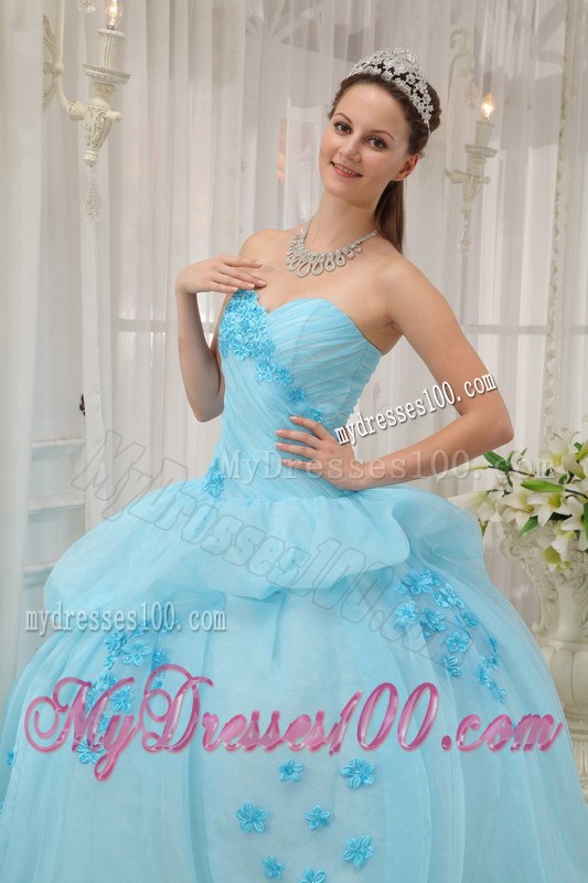 Ruching Sweetheart Sweet 16 Dresses with Bubbles and Small Flowers