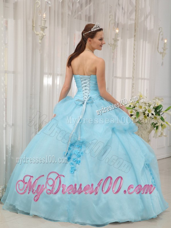Ruching Sweetheart Sweet 16 Dresses with Bubbles and Small Flowers