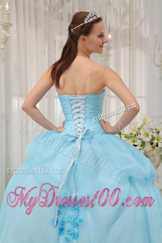 Ruching Sweetheart Sweet 16 Dresses with Bubbles and Small Flowers